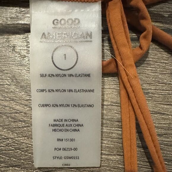 Good American Tiny Ties Chai Swirl Reversible Side Tie Bikini Set NWOT - Picture 4 of 6